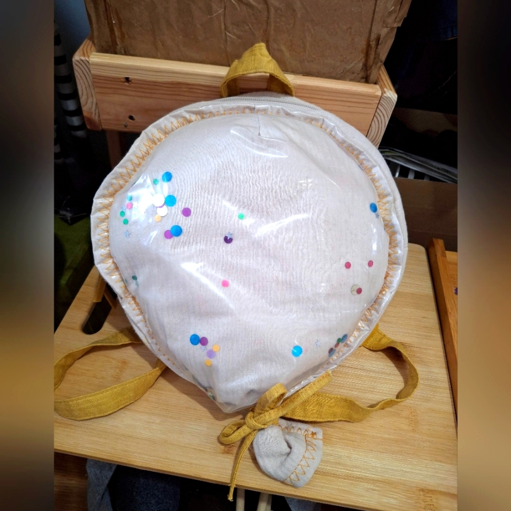 ZARA White and Yellow Balloon-Shaped Bag